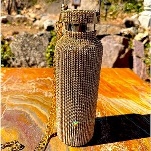 Gold rhinestone thermos!water bottle!  Fully insulated bling!